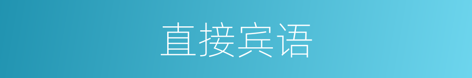 直接宾语的意思