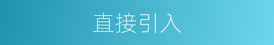 直接引入的同义词