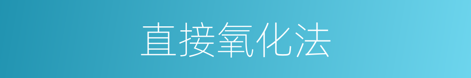 直接氧化法的同义词