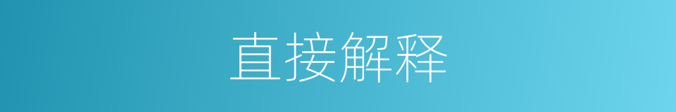 直接解释的同义词