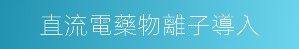 直流電藥物離子導入的同義詞