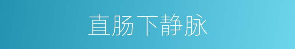 直肠下静脉的同义词