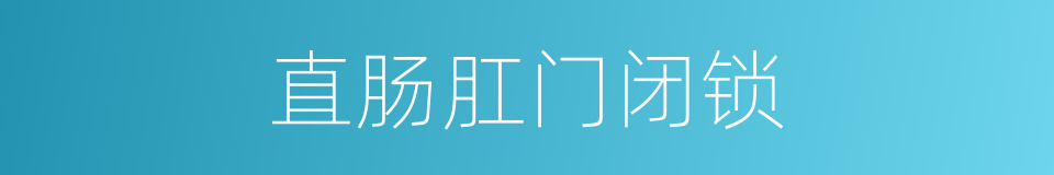 直肠肛门闭锁的同义词