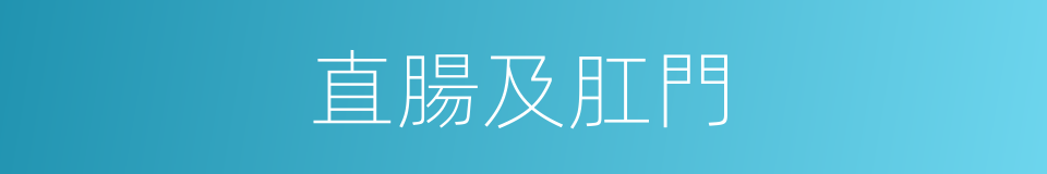 直腸及肛門的同義詞