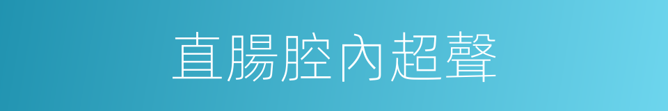 直腸腔內超聲的同義詞