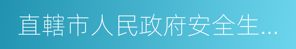 直轄市人民政府安全生產監督管理部門的同義詞