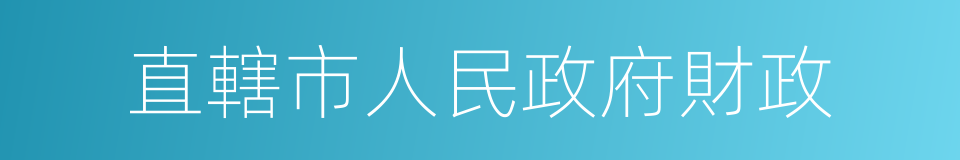 直轄市人民政府財政的同義詞