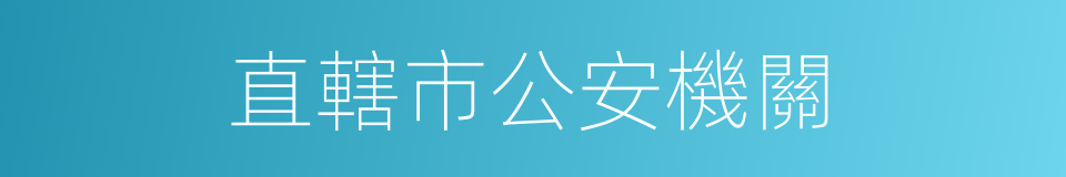 直轄市公安機關的同義詞