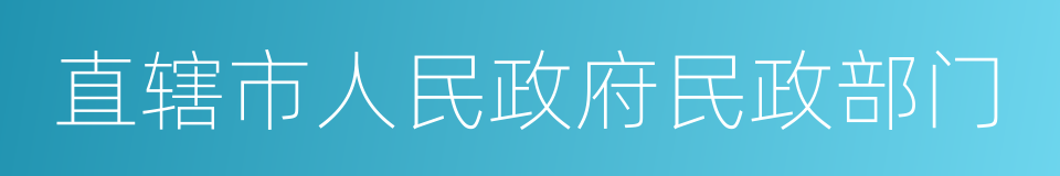 直辖市人民政府民政部门的同义词