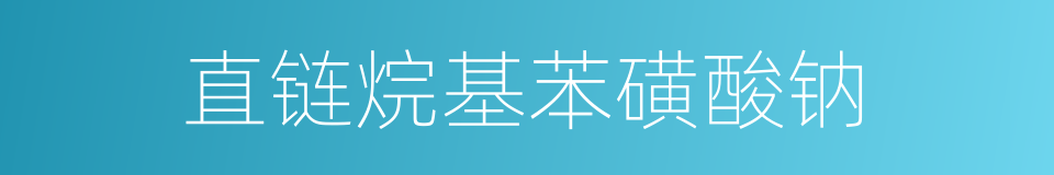 直链烷基苯磺酸钠的同义词