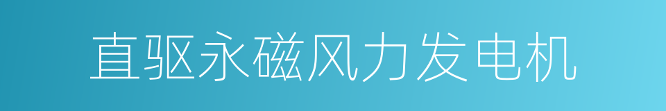 直驱永磁风力发电机的同义词