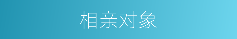 相亲对象的同义词