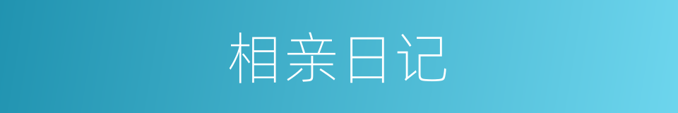 相亲日记的同义词