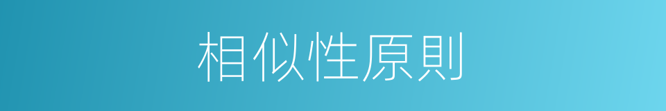 相似性原則的同義詞