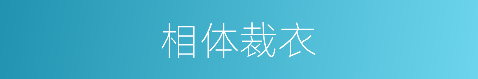 相体裁衣的意思