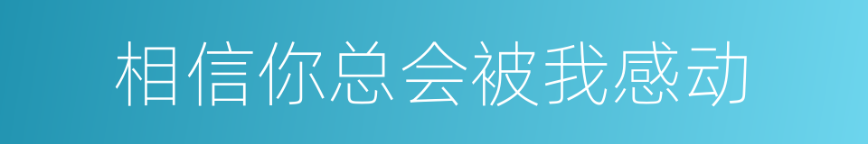 相信你总会被我感动的同义词