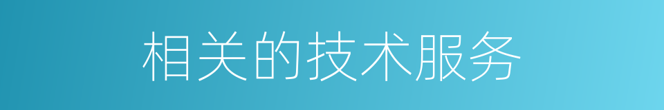 相关的技术服务的同义词