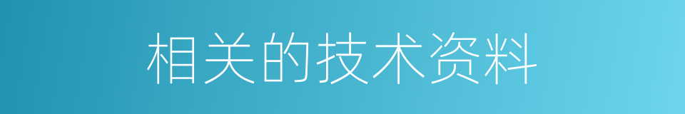 相关的技术资料的同义词