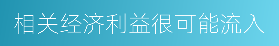 相关经济利益很可能流入的同义词