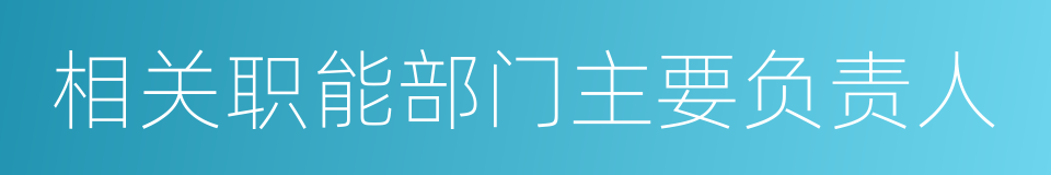 相关职能部门主要负责人的同义词