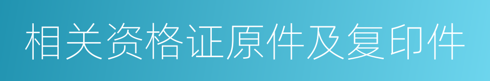 相关资格证原件及复印件的同义词