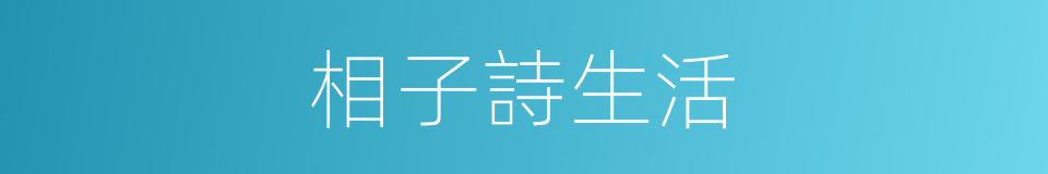 相子詩生活的同義詞