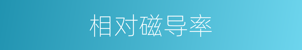 相对磁导率的同义词