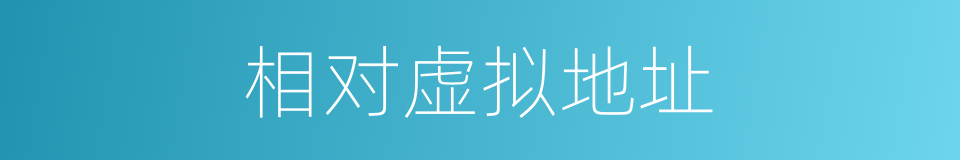 相对虚拟地址的同义词