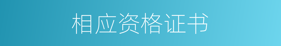 相应资格证书的同义词