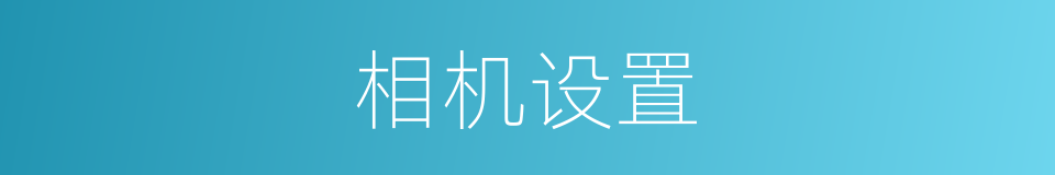 相机设置的意思