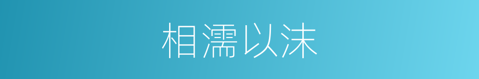 相濡以沫的意思