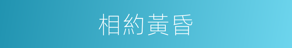 相約黃昏的同義詞