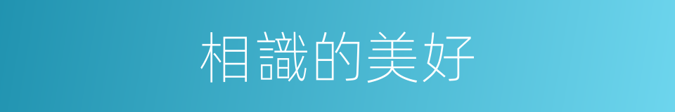 相識的美好的同義詞