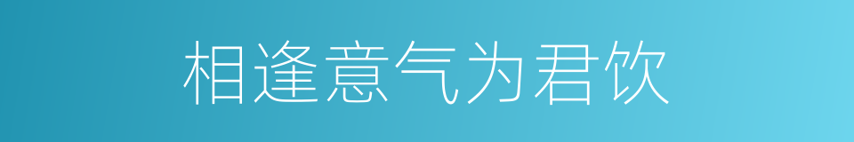 相逢意气为君饮的同义词