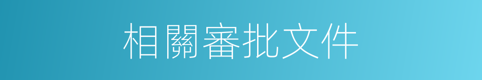 相關審批文件的同義詞