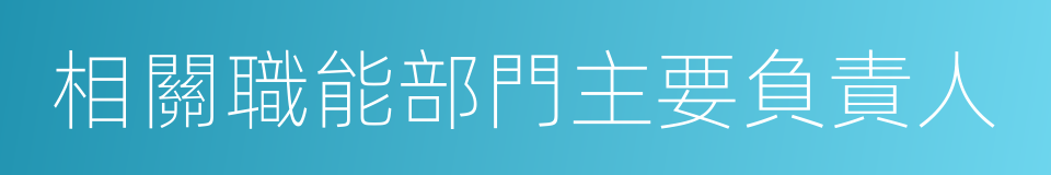 相關職能部門主要負責人的同義詞