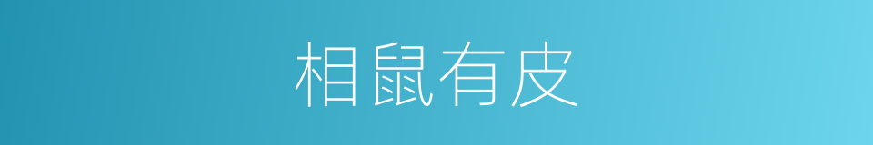 相鼠有皮的意思