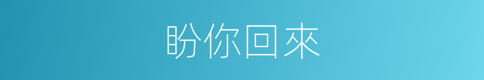 盼你回來的同義詞