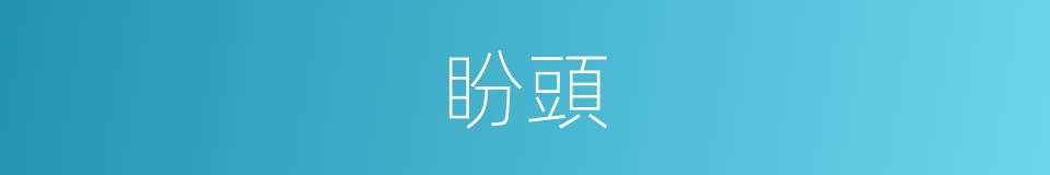 盼頭的意思
