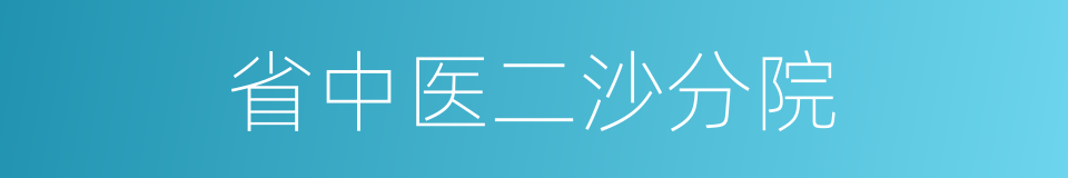 省中医二沙分院的同义词