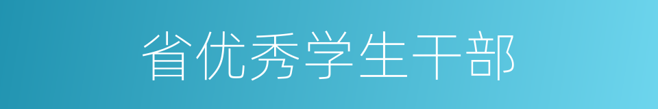 省优秀学生干部的同义词