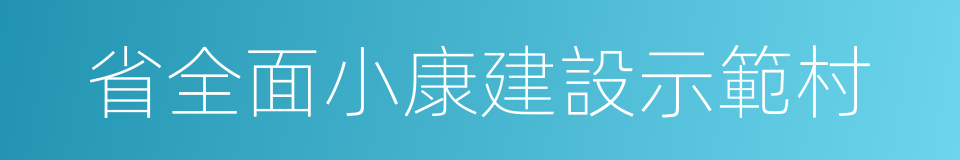 省全面小康建設示範村的同義詞