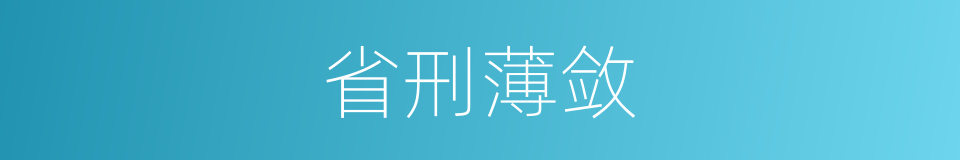 省刑薄敛的同义词