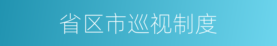 省区市巡视制度的同义词