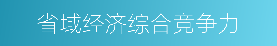 省域经济综合竞争力的同义词