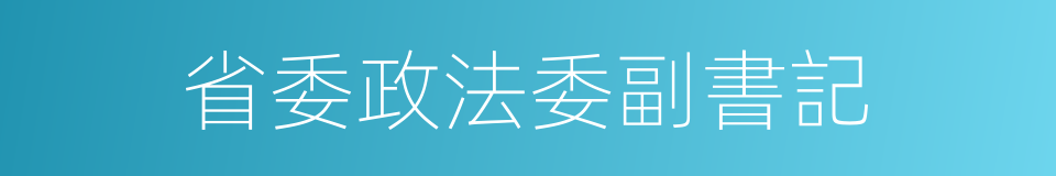 省委政法委副書記的同義詞