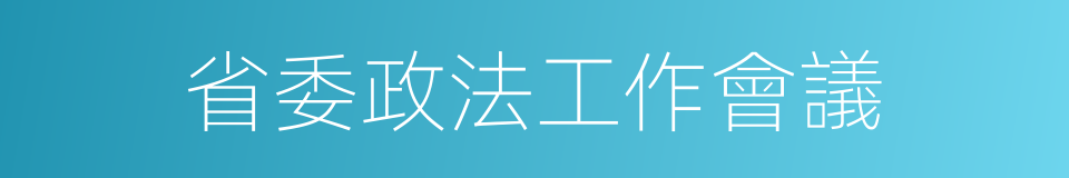 省委政法工作會議的同義詞
