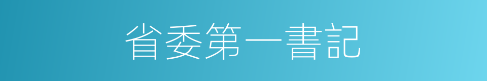 省委第一書記的同義詞