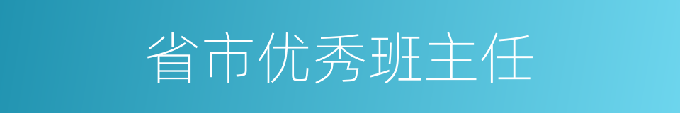 省市优秀班主任的同义词