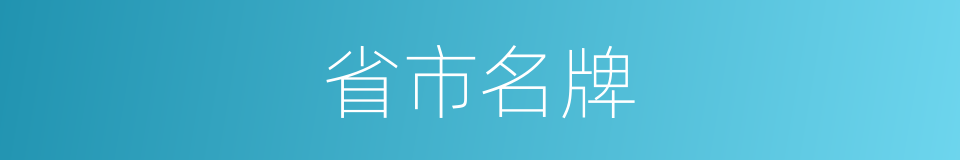 省市名牌的同义词